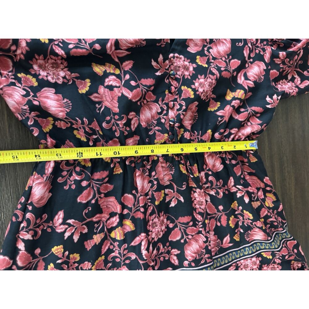 Alice + Olivia Floral Mini Dress Women’s 6 Mandarin Collar Balloon Sleeve Sedona - Picture 13 of 13